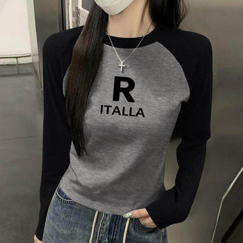 圆领德绒打底衫修身显瘦长袖秋冬女款百搭插肩长袖保暖内搭上衣服