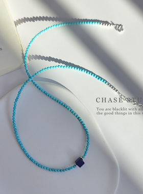 天然绿松石小众高级感锁骨链