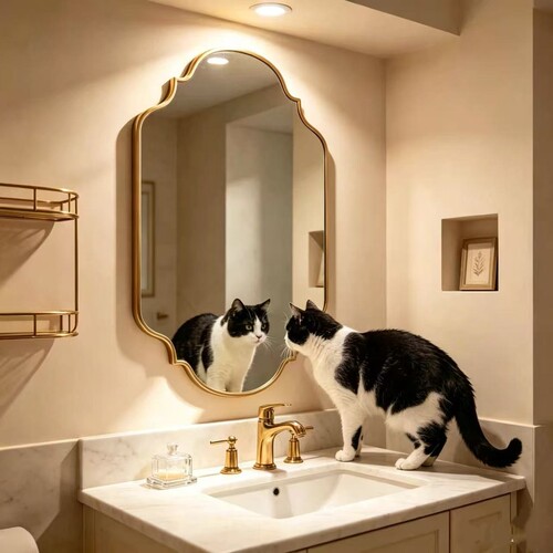 法式复古异形壁挂智能浴室镜