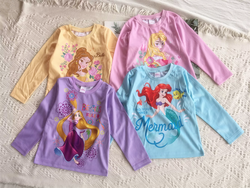 『Ai美美』100-120cm秋季日单长发公主美人鱼睡美人贝尔长袖上衣