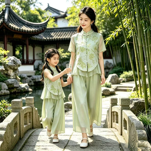 女童汉服小女孩阔腿裤两件套