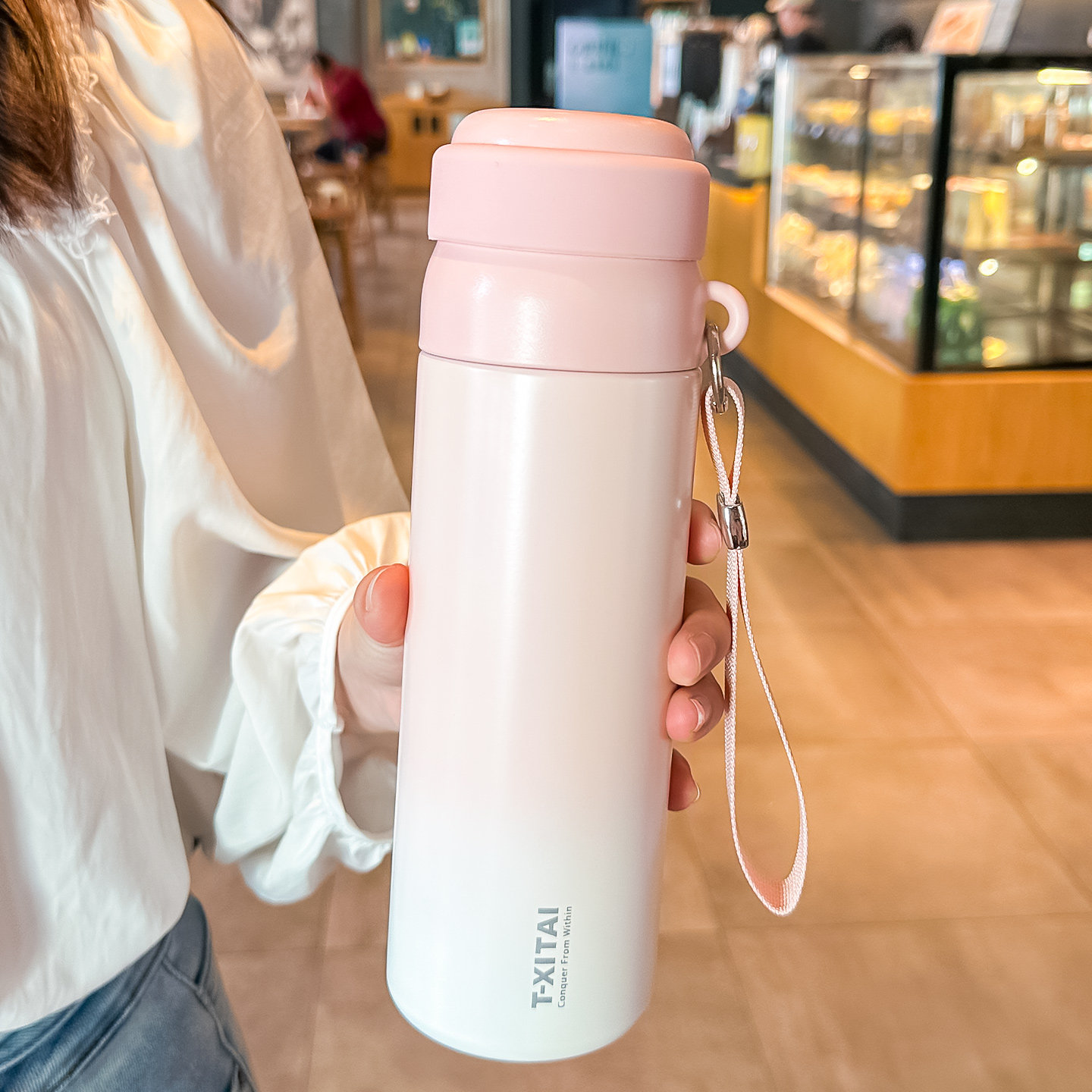 保温杯女生2025新款高颜值大容量带盖喝水杯学生上学专用双饮杯子,餐饮具,保冷/保温杯,淘宝优惠券,粉丝福利购,淘宝优惠卷