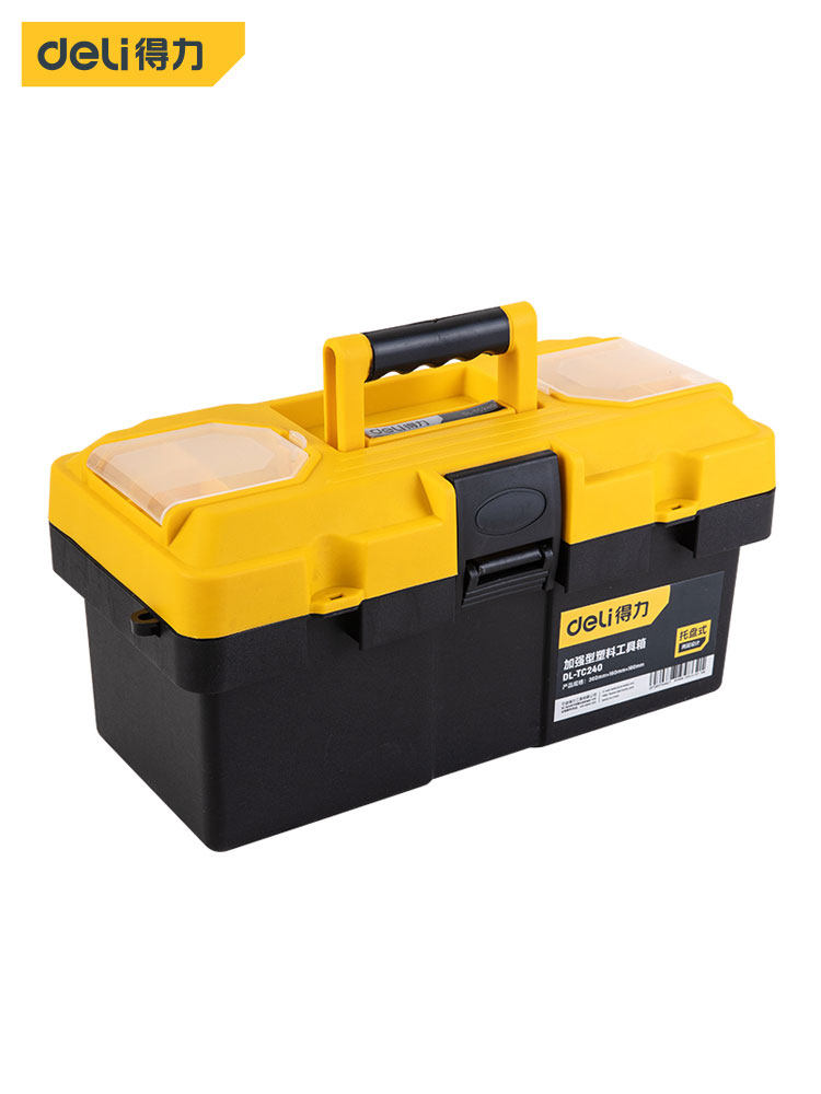 하드웨어 도구 상자 가정용 다기능 대형 플라스틱 휴대용 전기 기술자 보관 상자 잠금 장치가있는 소형 자동차 장착 산업 등급
