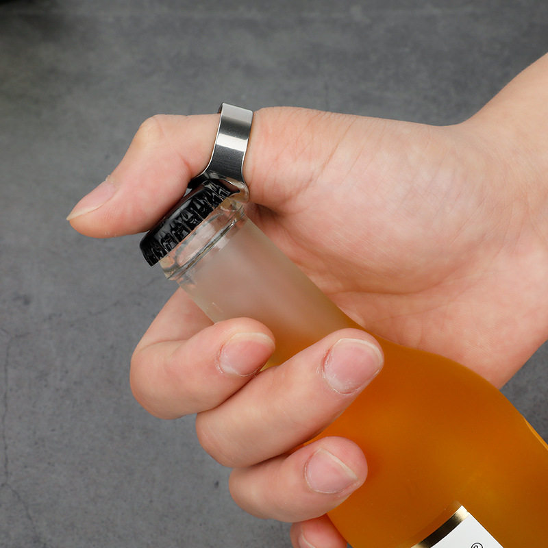 开啤酒瓶盖神器戒指 指环开瓶器便携个性酒吧汽水网红起酒器创意