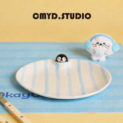papa海豹企鹅深盘餐具生日礼物