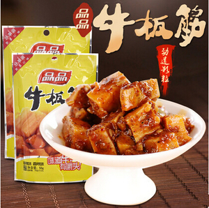 品品牛板筋58g  四川特产麻辣烧烤小包装颗粒牛板筋零食小吃