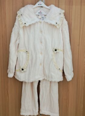 都市丽人新款女士睡衣LHT1S2 LHT7B3长毛绒开衫翻领可外穿家居服