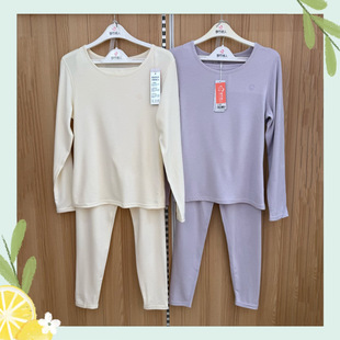 都市丽人女士秋衣LWH1F3加拿大鹅科技轻保暖圆领保暖秋衣秋裤套装