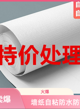 清仓纯色PVC自粘墙纸卧室客厅防水防潮墙贴出租房宿舍家具翻新贴
