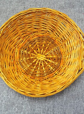 柳编筐手工编制复古双耳天然轻便