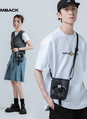 COMBACK斜挎包FIDLOCK磁力扣百搭单肩小方包黑色休闲潮流包包女