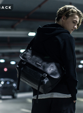 COMEBACK黑魂复古皮革斜挎包学生死飞情侣高街单肩邮差男信使包潮