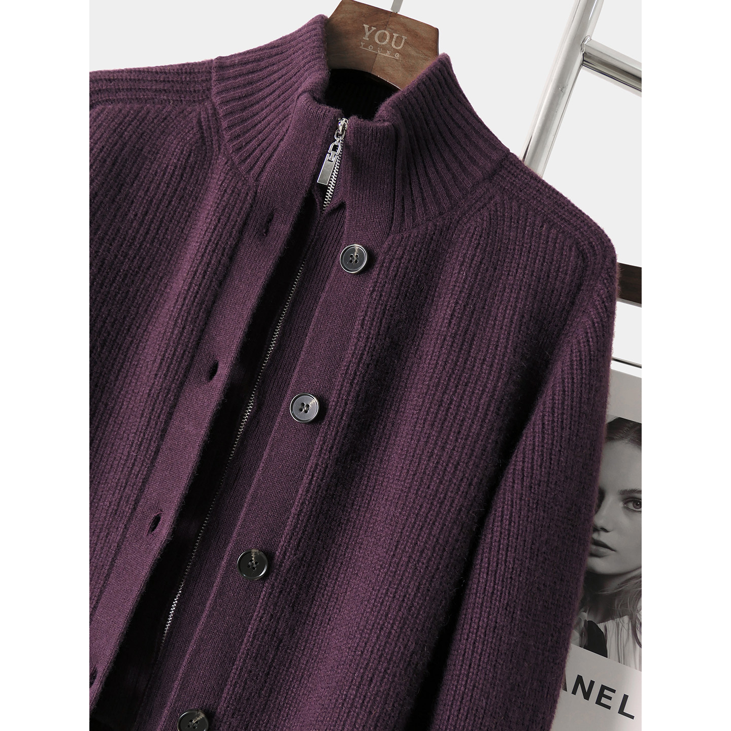 悠扬超厚阿拉善羊绒假两件套