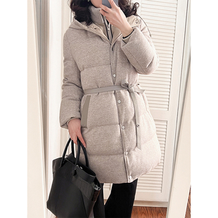 YouYoung悠扬|阿拉善羊绒面料BC链 保暖假两件套中长款鹅绒服女