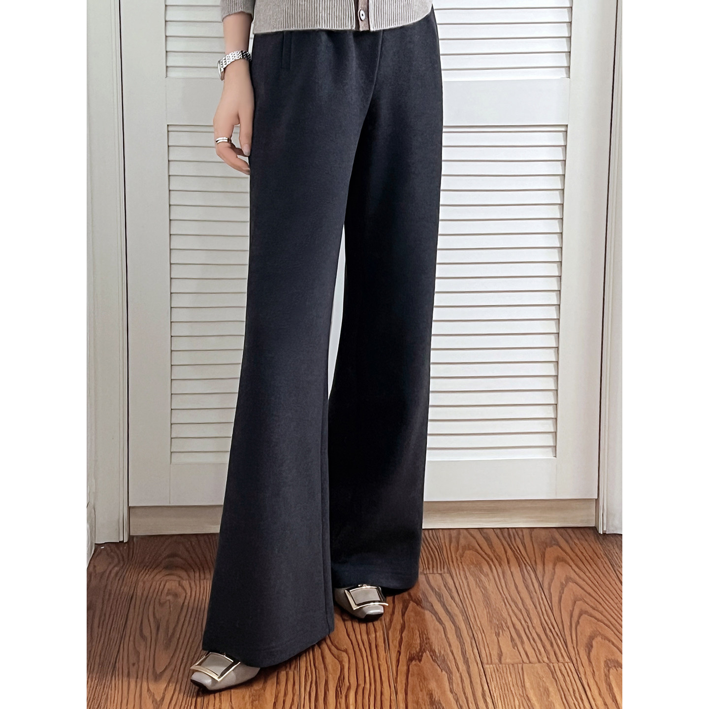 YouYoung悠扬羊绒蚕丝秋冬小直筒