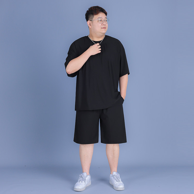 大码男装夏季男士T恤休闲运动