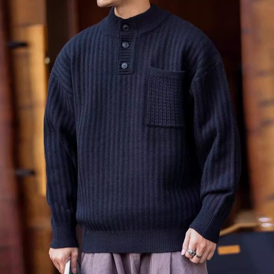 亨利领秋冬内搭针织毛衣