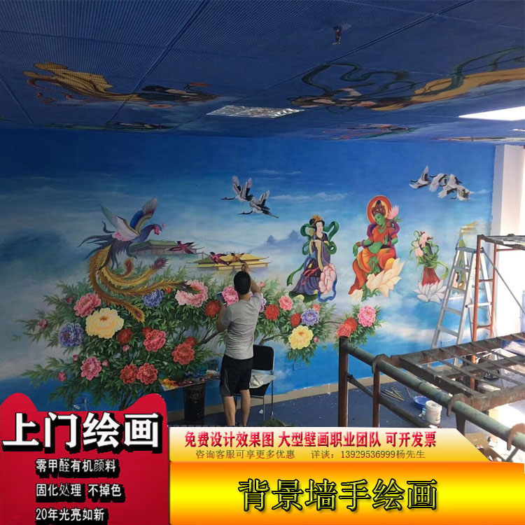 大芬村新中式客厅玄关纯手绘油画牡丹花卉挂画花开富贵走廊装饰画图片