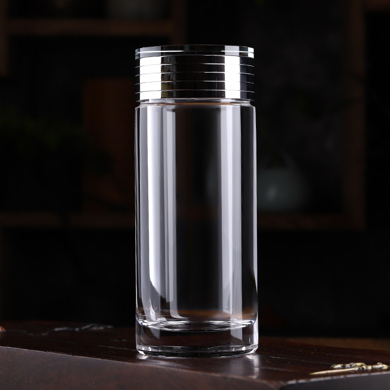 东海水晶茶杯原矿水晶熔炼杯高端茶杯车载茶杯单层送礼手工打磨