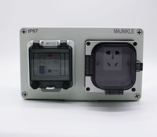 津奈三孔新款 120型A防水室外充电带漏电开关放暴雨电源保护插座