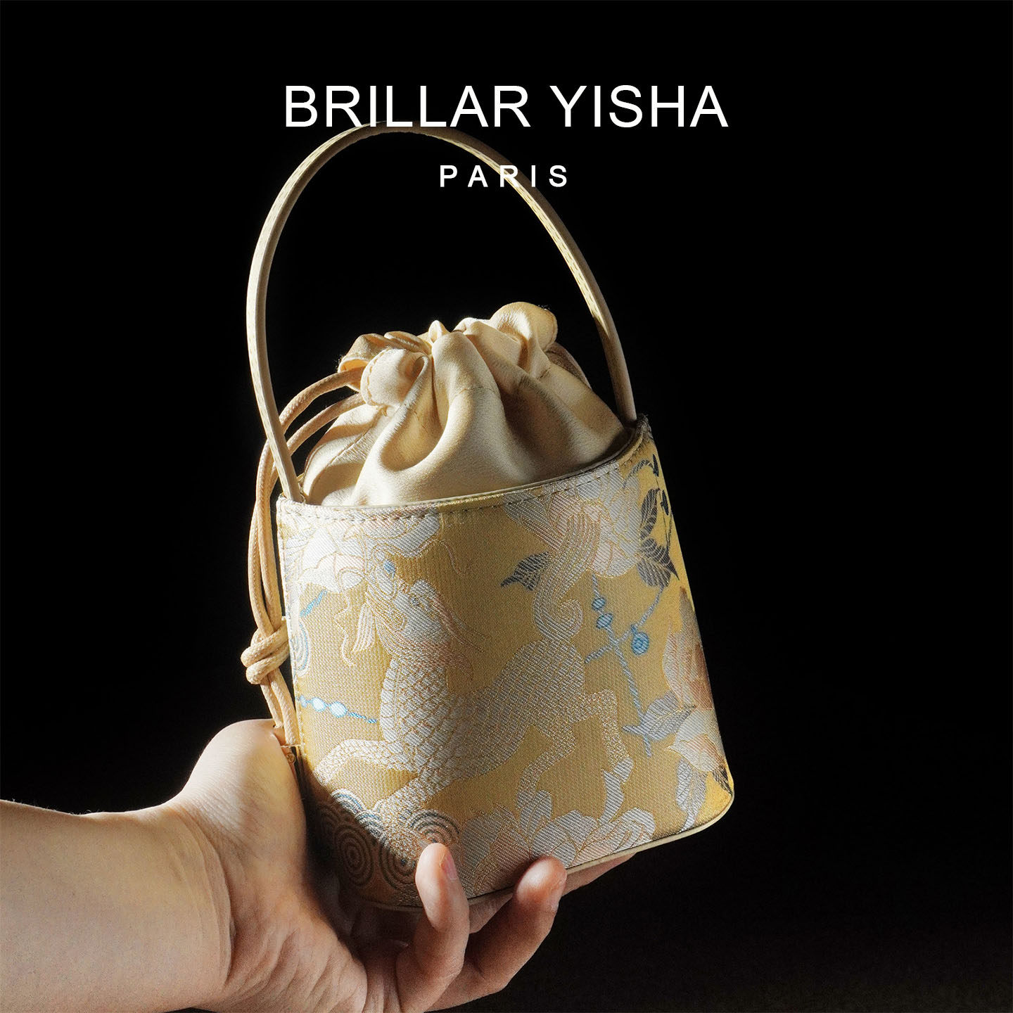 Brillar Yish新中式迷你小包麒麟牡丹国风手提单肩斜挎便携女包包