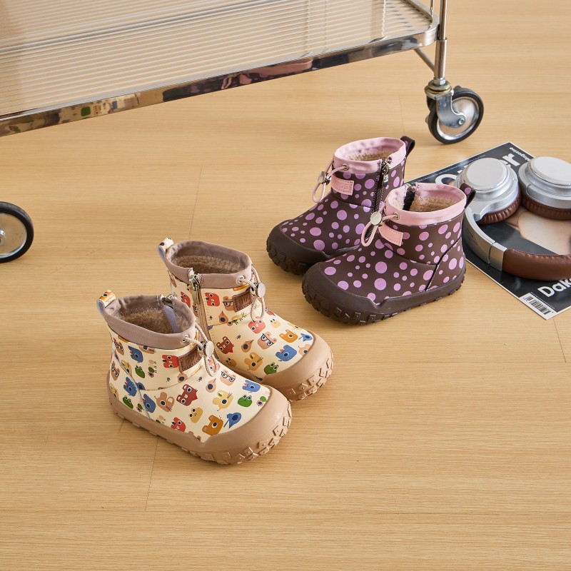 儿童马丁靴女童皮靴中小童靴子单靴皮鞋23秋冬季新款加绒棉鞋韩版