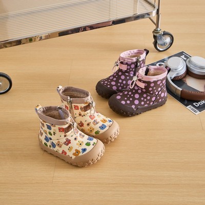 儿童马丁靴女童皮靴中小童靴子单靴皮鞋23秋冬季新款加绒棉鞋韩版