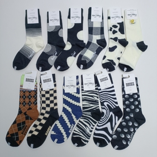 包邮 80%棉满30元 商务几何女袜70 不支持七天无理由退货 40码