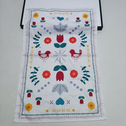 [挂布]茶巾tea towel田园吉祥寓意成对小鸟阖家安康郁金香春日
