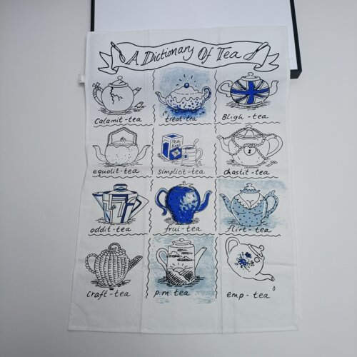 [挂布]tea towel茶巾蓝色茶文化 纯棉盖布画背景布餐巾