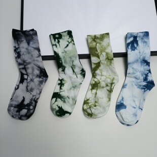 包邮 女士扎染厚袜80%棉中筒袜满30元 不支持七天退货散装 40码