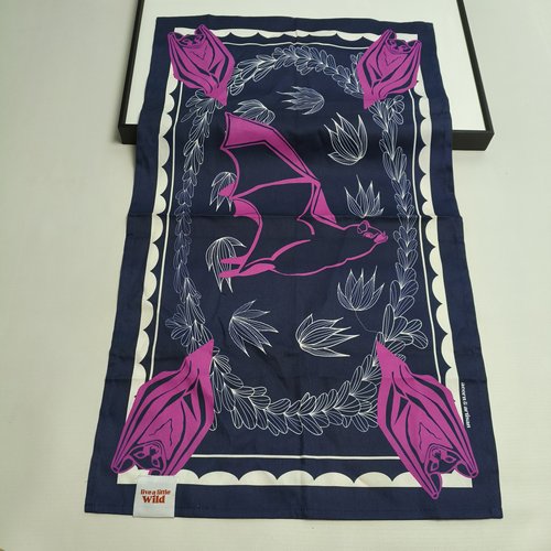 [挂布]tea towel茶巾live a little wild黑夜自由特立独行蝙蝠