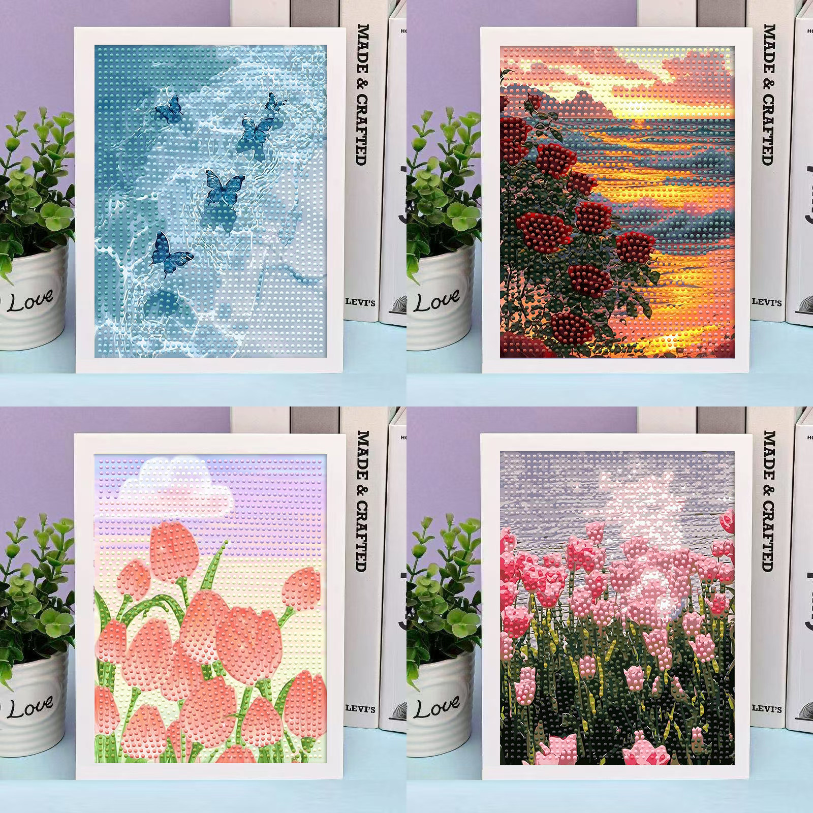 DIY钻石画手工制作相框画花卉风景创意粘贴材料包礼物