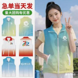 新款志愿者马甲定制印字LOGO社区学生会党员运动会团体工作服背心