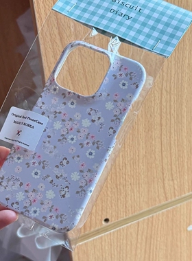 韩国ins风新款紫色满屏碎花适用于苹果16promax/14Promax/iphone12/16pro/xr半包硬壳iphone13全包小众菲林xs