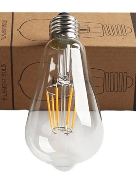 爱迪生led灯泡 E27大螺口 ST64复古仿钨丝灯护眼暖白黄光节能灯