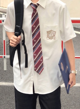 妙氏原创jk制服dk短袖小熊来信衬衫长袖衬衣小众刺绣男女衬衣班服