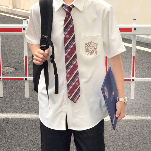 jk原创制服dk短袖小熊刺绣班服衬