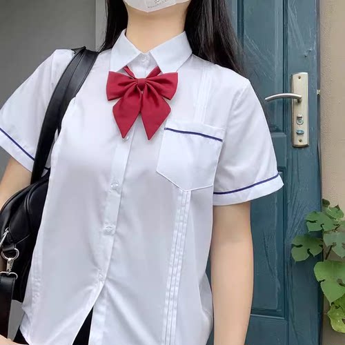 小率同款中学校服女款短袖衬衫风琴褶高中学生毕业班服基础款套装