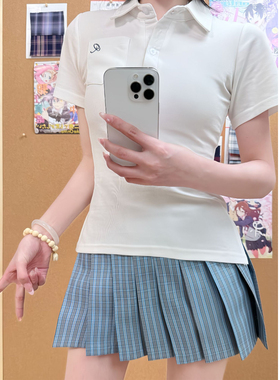 妙氏优品原创JK制服polo衫格裙套装夏季穿搭正版百搭学院风女款