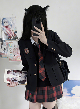 妙氏西装9件套JK外套秋款jk制服秋冬季新款正版原创西服格裙套装