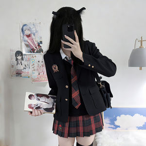 妙氏西装9件套JK外套秋款jk制服秋冬季新款正版原创西服格裙套装