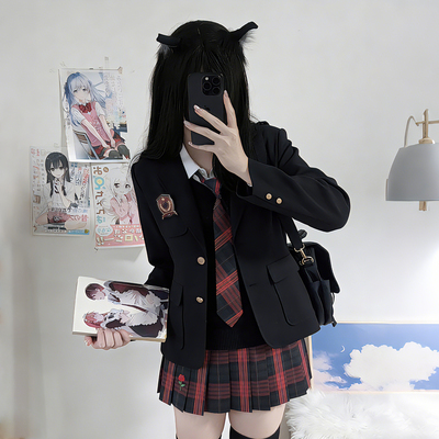 妙氏西装9件套JK外套秋款jk制服秋冬季新款正版原创西服格裙套装