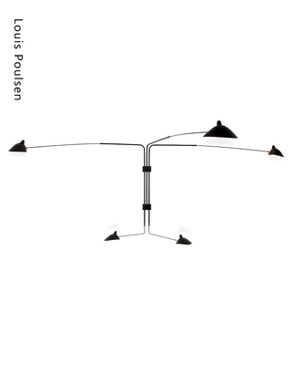 法国 Serge Mouille Wall lamp 5 arms 壁灯 五直臂 可转 经典