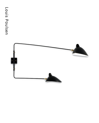 法国 Serge Mouille Wall lamp 2 arms 壁灯 双可转直臂 经典