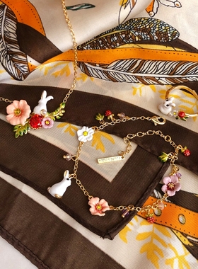 法国彩绘小兔子饰品生日礼物