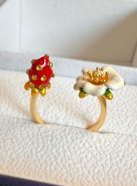 简约百搭新款草莓高档指环