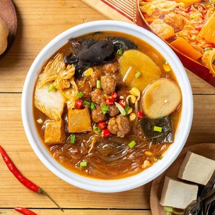 嗨吃家张顺心农家大锅菜412克*3大包河南小吃丸子豆腐土豆乱炖菜