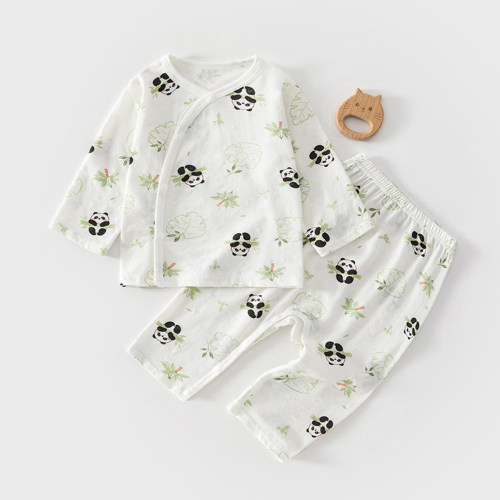 婴儿衣服春夏季薄款a类纯棉分体套装宝宝空调服新生幼儿睡衣夏天