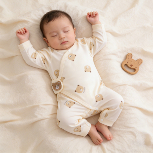 新生婴儿衣服春秋a类纯棉52码 初生儿宝宝连体衣0到3个月哈衣爬服